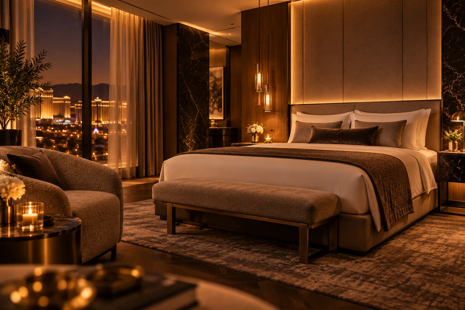 Ruhiges Zimmer mit warmen Materialien